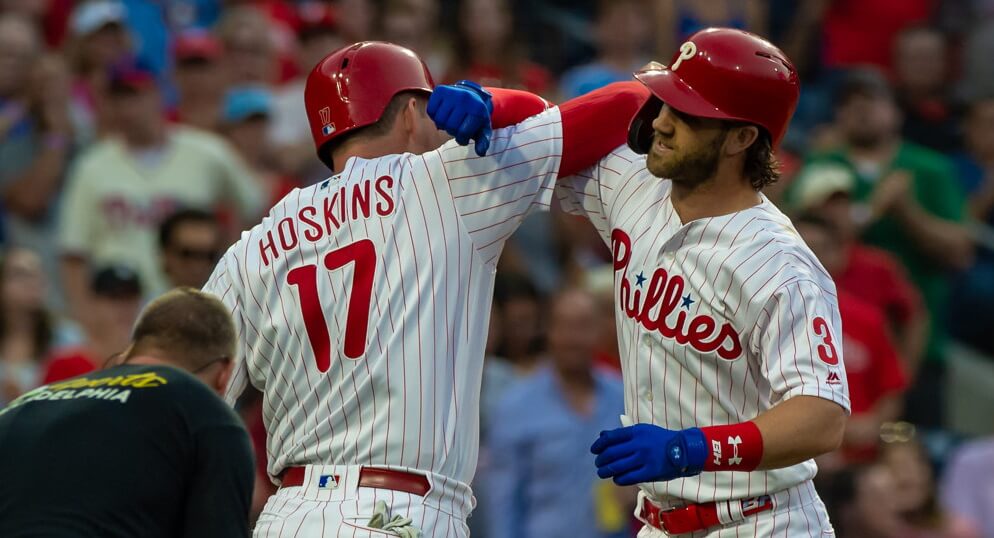 Points Leagues Rhys Hoskins and Bryce Harper